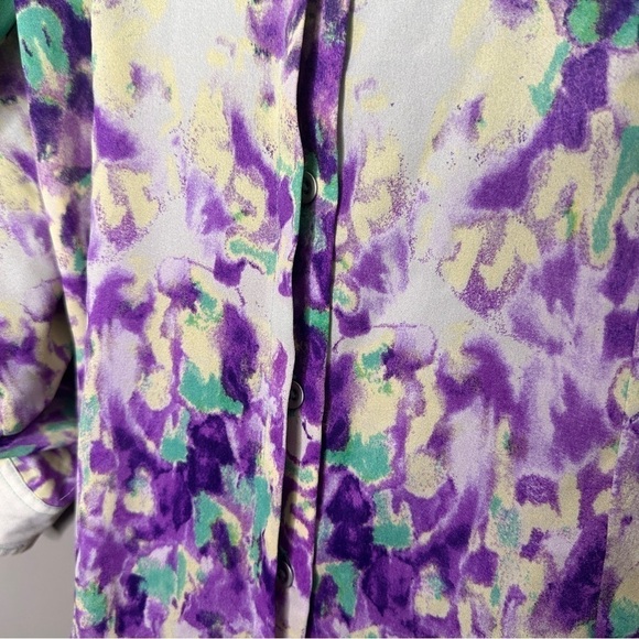 Calvin Klein Colorful Button Front Blouse - Picture 4 of 5